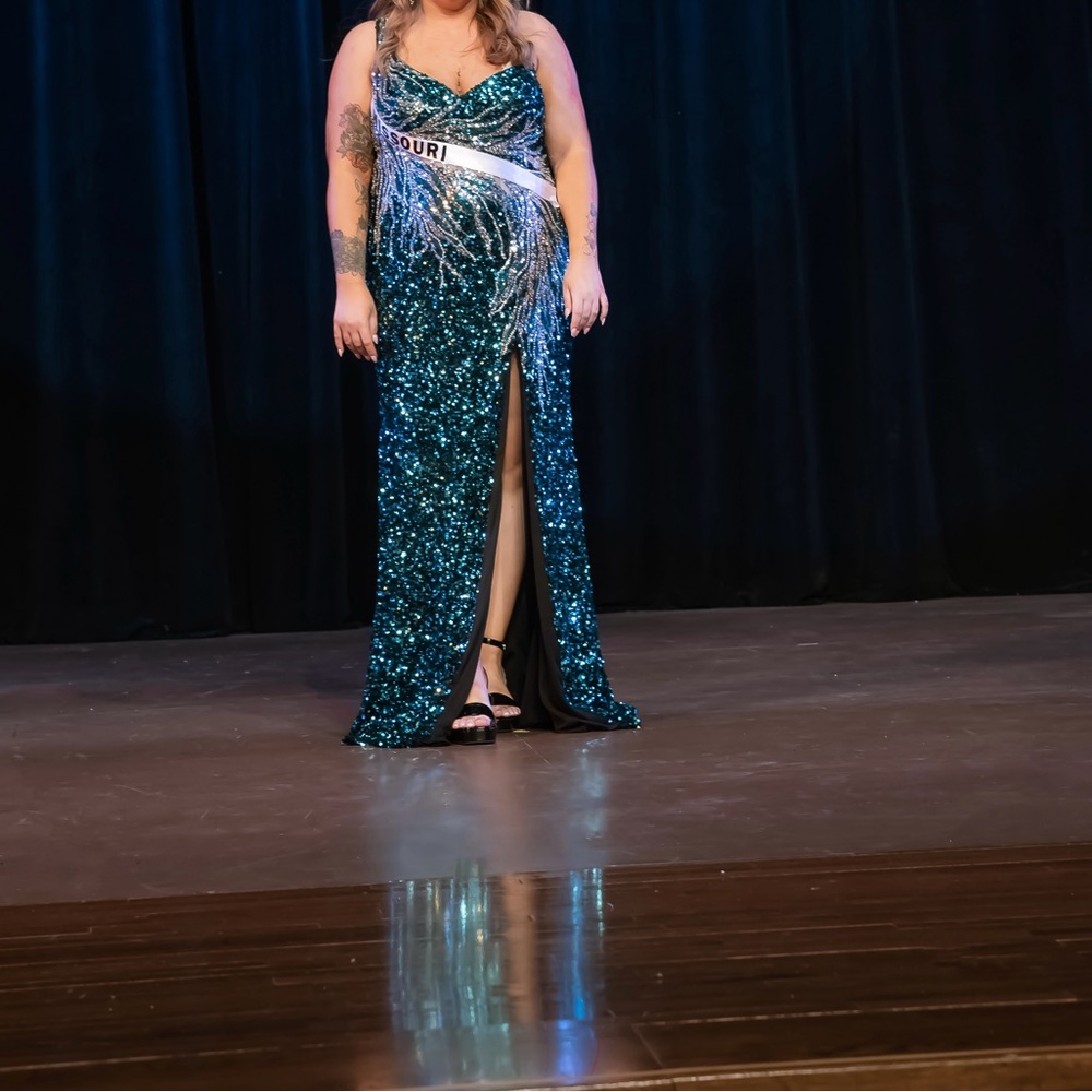 Nox Anabel NA-E1280 Sequin One Shoulder Evening Gown